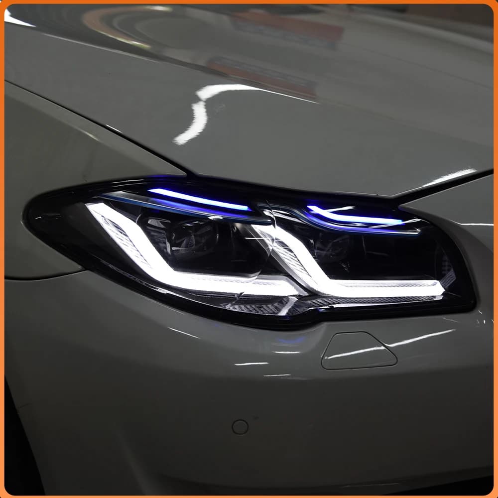 Faro Anteriore per BMW Serie 5 F10 F11 F18 520Li 525Li 530Li 2010-2017, Gruppo Fari LED Modificato Stile G30 G38