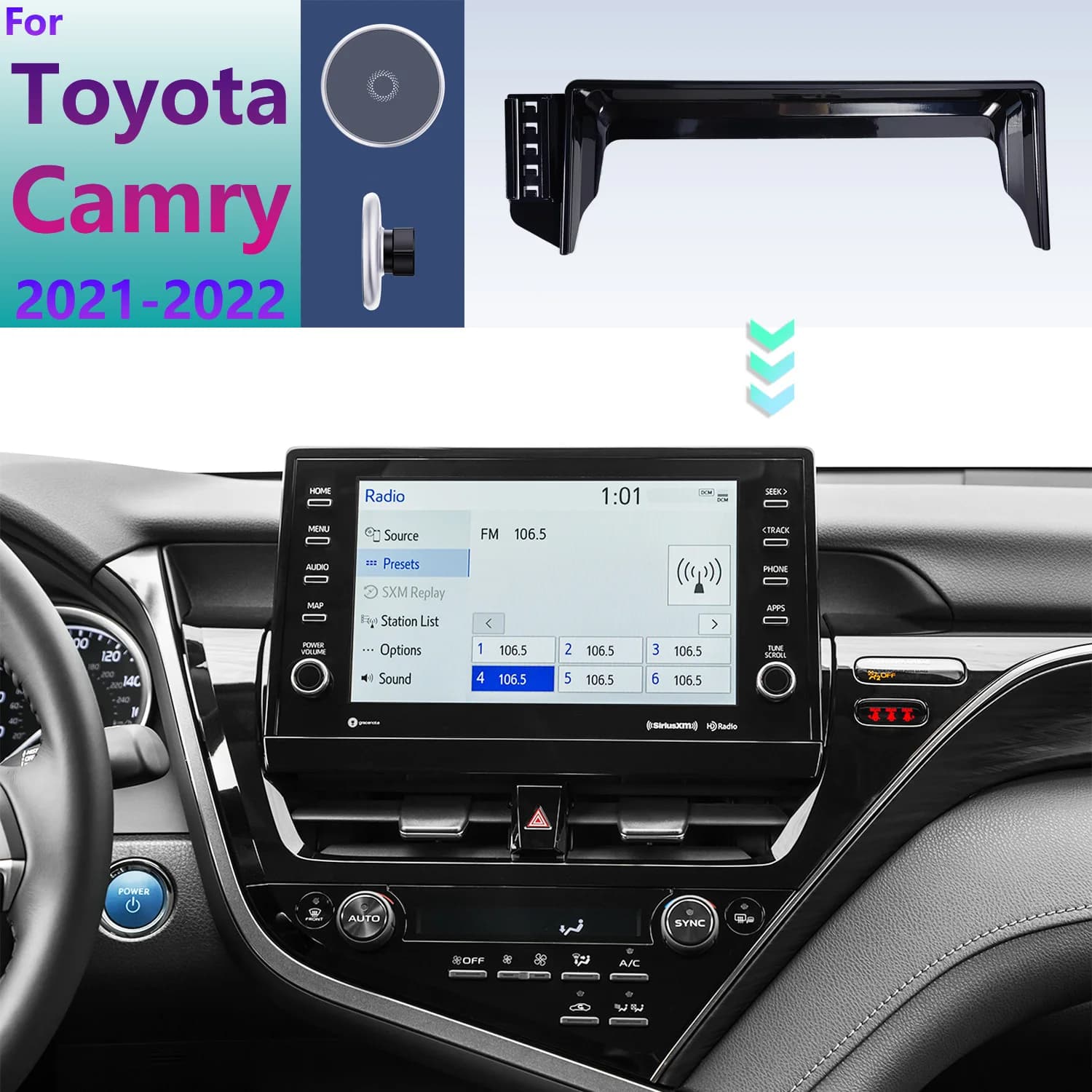 For Toyota Camry Hydrid XV70 2021 2022 Car Phone Support Car Screen Fixed Base Auto Magnetic Wireless Charging Support MagSafe