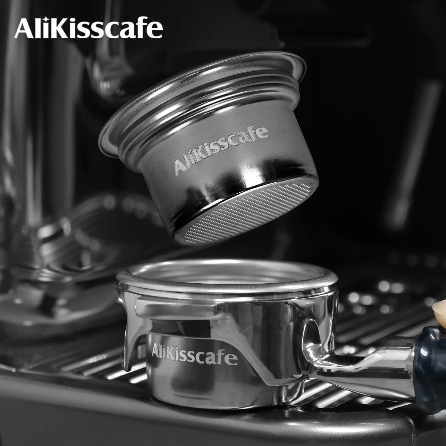 AliKisscafe 58mm at 49mm Step Down Wallet Cestello Kit Coffee Screen Tamper For Without Espresso Bottom Accessories Barista Tool