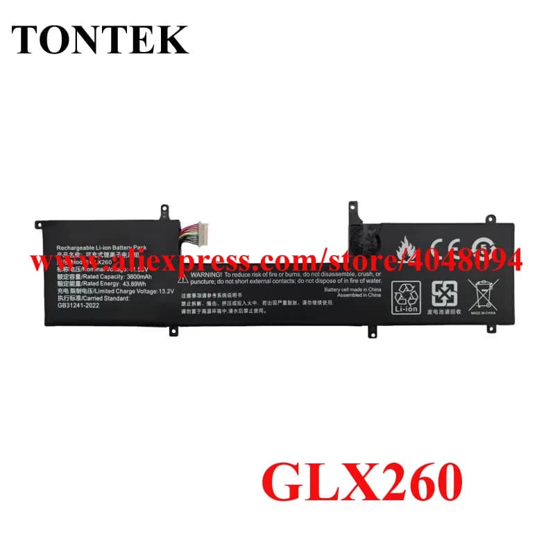 Batteria per laptop GLX260 per RTDPART 20221107 Fengrui S10-I3 S2K A56 Dragon Junda Series 11.55V 3800mAh