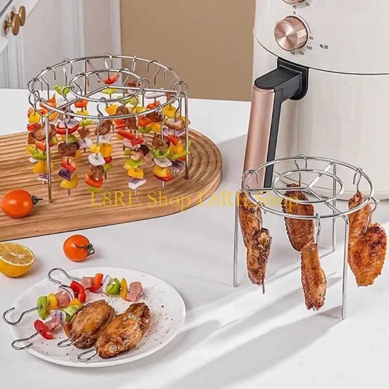 L8RE Vertical Skewer Grid Barbecue Tools Detachable suspended stainless steel grid for fryers