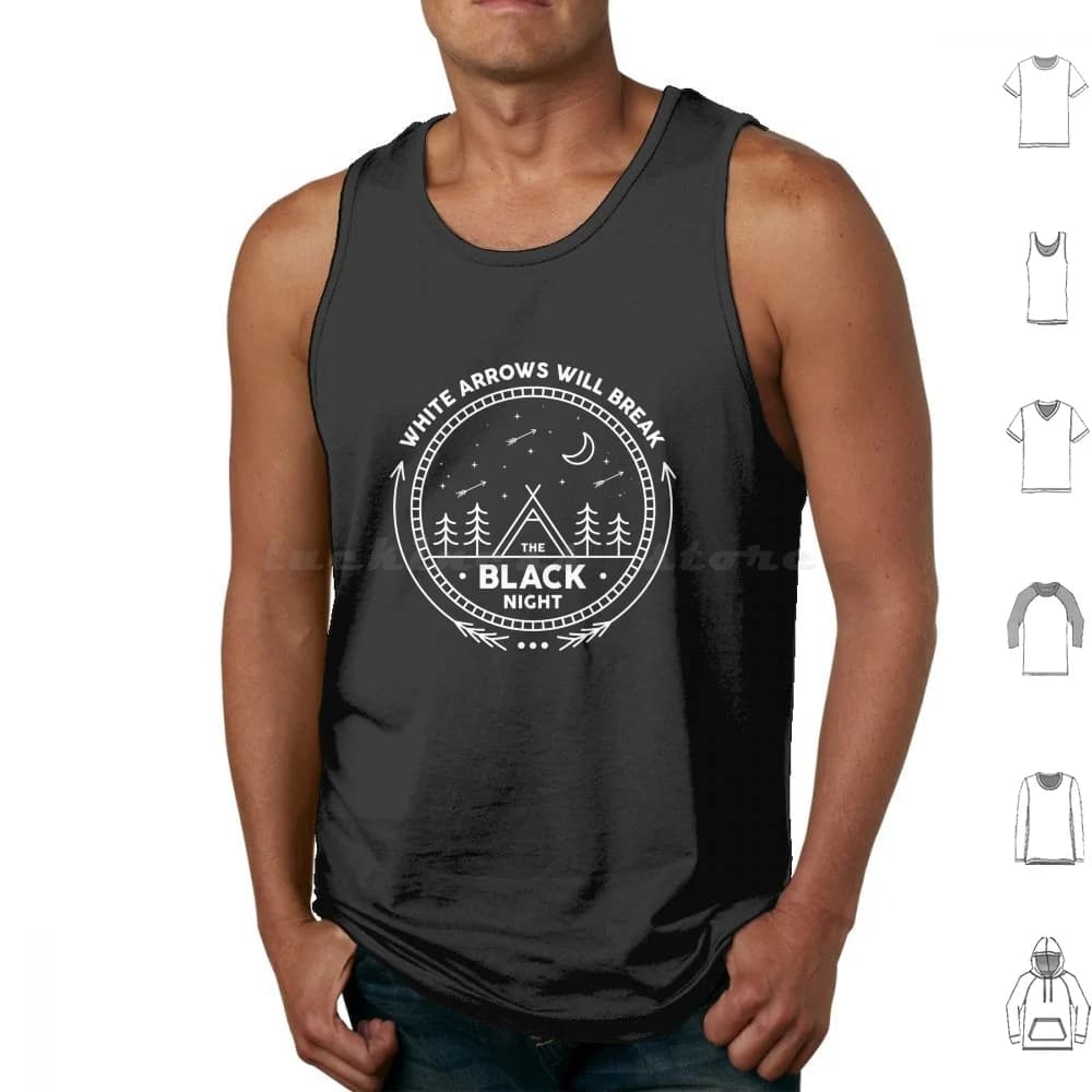 White Arrows Will Break The Black Night Tank Tops Print Cotton Black Night Camping White Arrows Boy The Killers Mr
