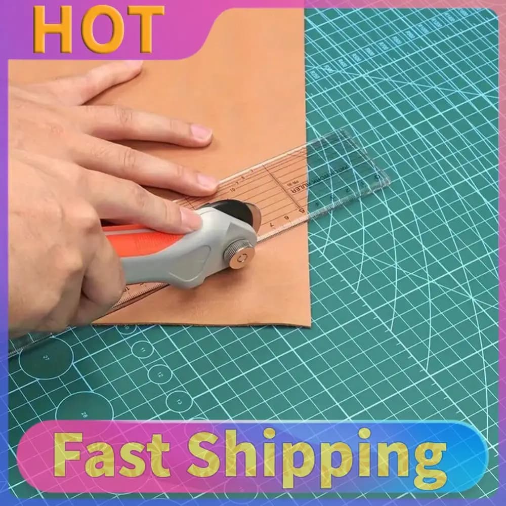 Tappetino da Taglio Autoriparante in PVC, Piastra per Taglio a Doppio Lato, 3 Strati, 90x60cm, Tavola da Taglio Rotante per Cucito e Quilting