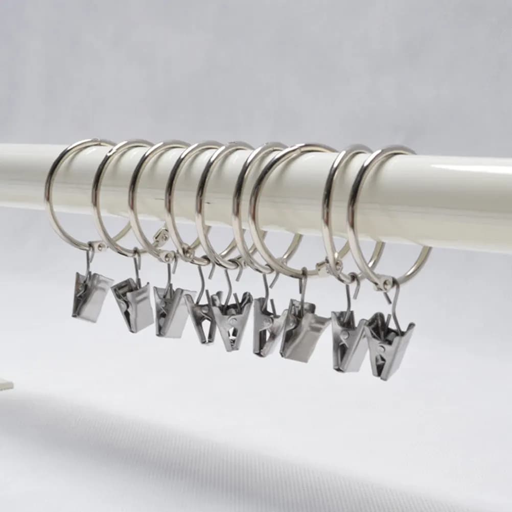 20 Pezzi Ganci per Tende in Acciaio Inox con Clip, Presa Forte, Accessori Moderni per Arredamento Casa, Adatti a Diverse Esigenze
