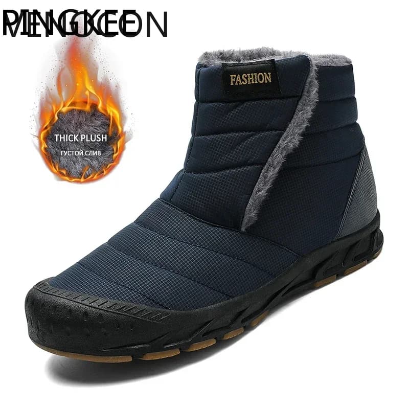 VENOCON Barefoot Wide Toe Box Winter Plush Faux Fur Waterproof Outdoor Hiking Trail Snow Sneakers Boots Shoes For Men Man Woman