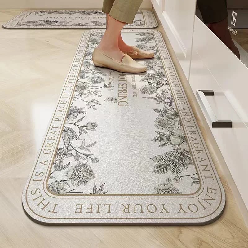 Viama 1/2 Blocco Semplice Luce di Lusso Senza Piega Tappeto Da Cucina Antiscivolo Resistente All'usura Facile Cura Tappeto Per La Casa Decorazione Della Casa