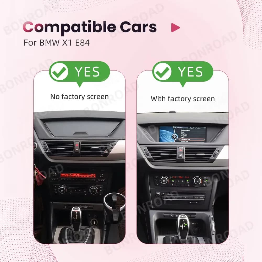 BONROAD 10.25 Inch Wireless Carplay Linux Car Touch Screen For BMW X1 E84 2009-2015 CIC iDrive Android Auto Car Radio Multimedia Video Player Navigation Central Monitor BT Headunit Audio
