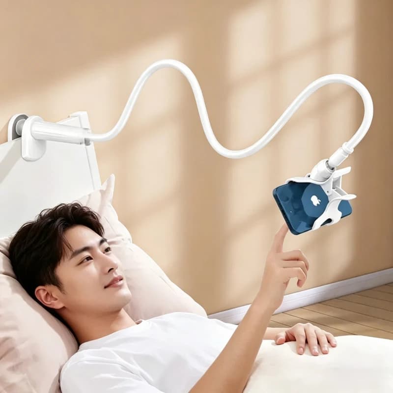 Supporto flessibile per telefono da 100 cm, 2 pezzi, 360° ° Supporto da tavolo con clip girevole per tutti gli smartphone