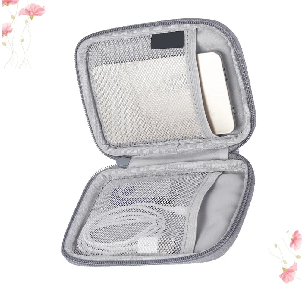 Portable Roll Up Cable Organizer Bag Premium Polyester Cord Management Travel Case for USB Cables Power Bank Headphones Data