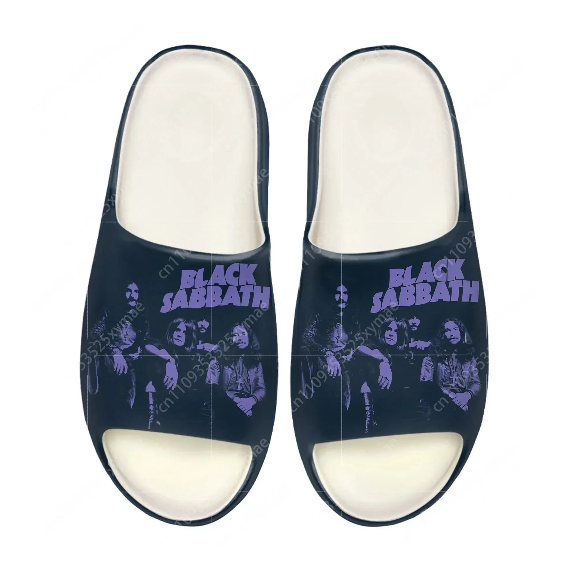 Black Heavy Metal Band Sabbath Soft Sole Sllipers Home Clogs Step on Water Shoes Mens Womens Teenager Customize on Shit Sandals