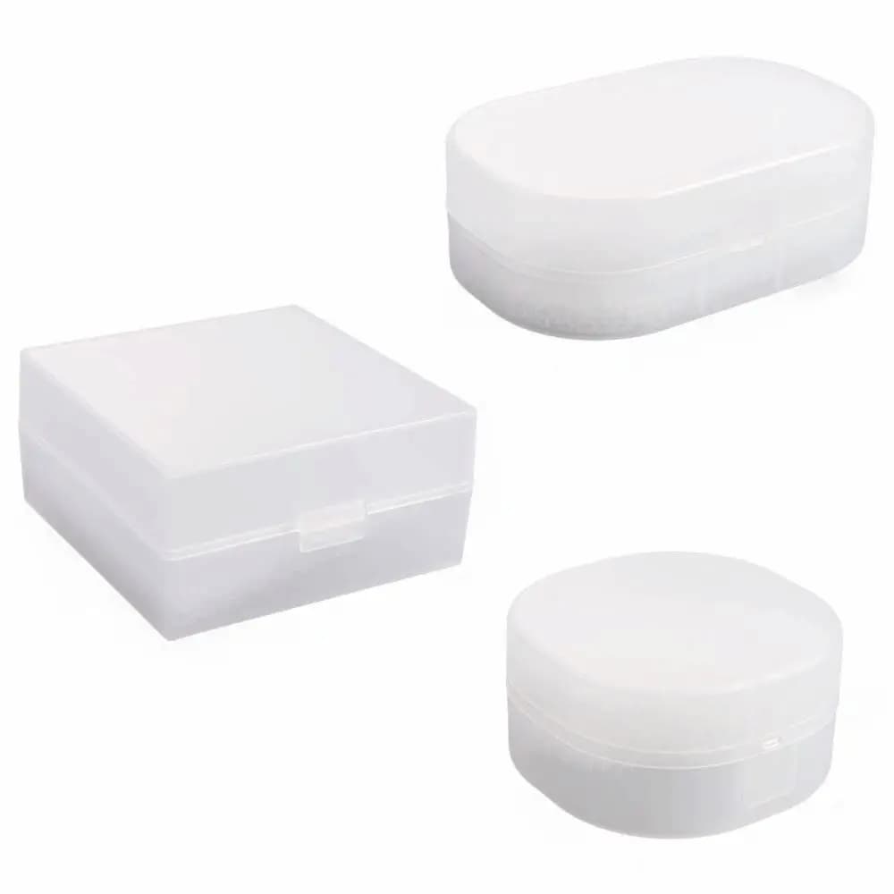 Portable Sponge Soap Box with Cover Waterproof Transparent Soap Dish Plastic Soap Holder Home