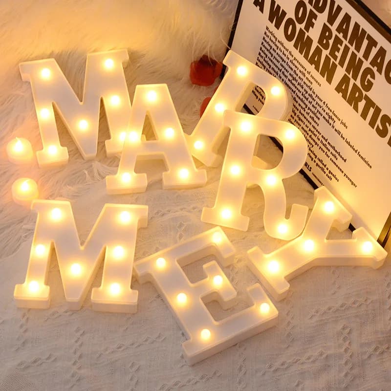 Luminous Number Lamp Alphabet Letter LED Lights Birthday Valentine's Day Wedding Party Decor 0-9 Digital A-Z Letters Night Light