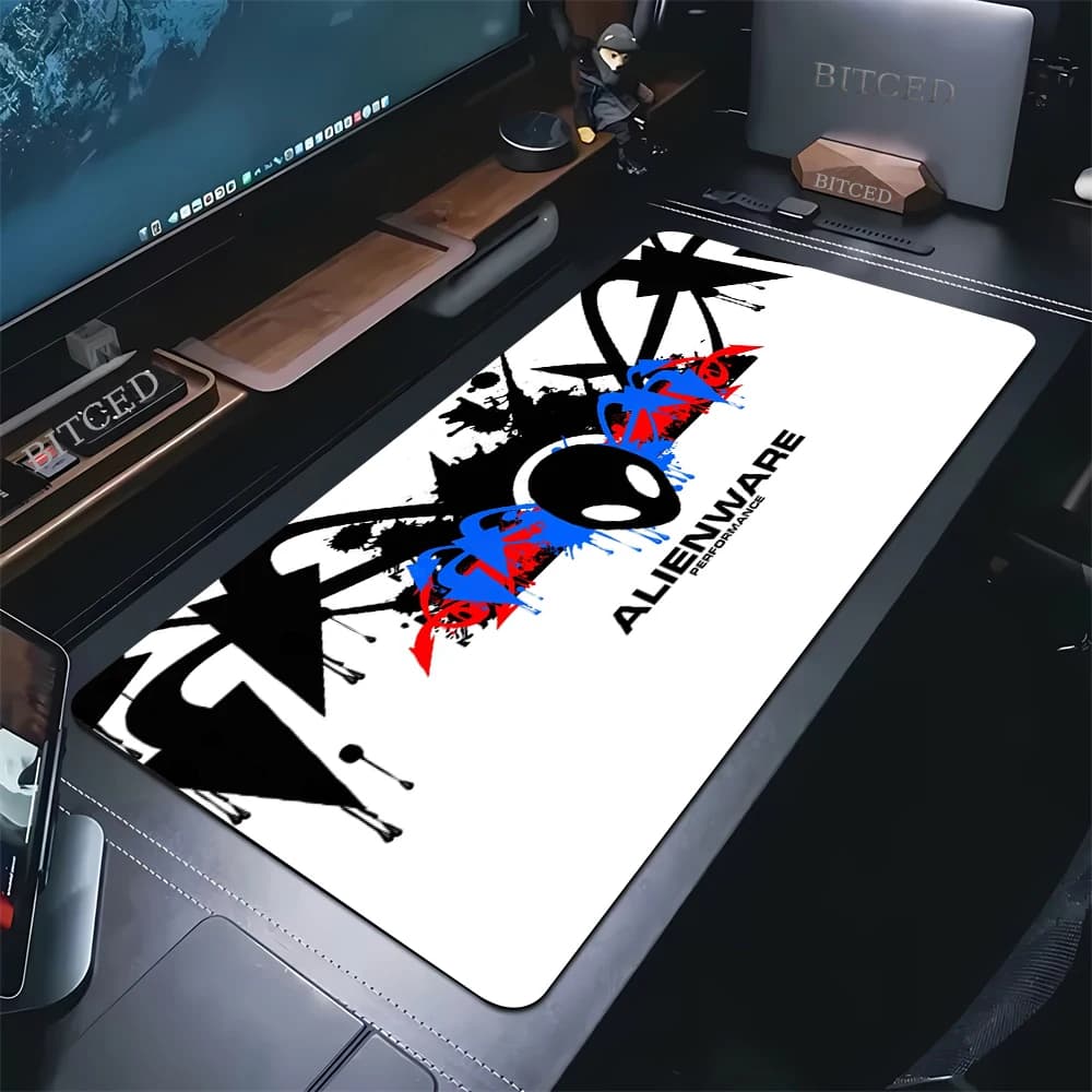 Nuovi tappetini da scrivania per e-sport Alienware Animation, tappetino per mouse da gaming per PC, tappetini per tastiera con bordo cucito, tappetino per mouse per PC, 90x40cm
