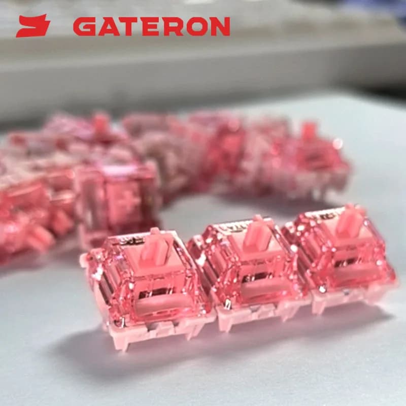 GATERON Sakura Tastiera meccanica Interruttore lineare 5 pin Accessori personalizzati 40gf Lubrificazione di fabbrica HIFI RGB per kit da gioco