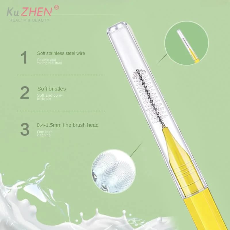 Professional 10 Piece Interdental Brush with Mascara Brushes Included for Comprehensive Teeth Cleaning and Cosmetic Use