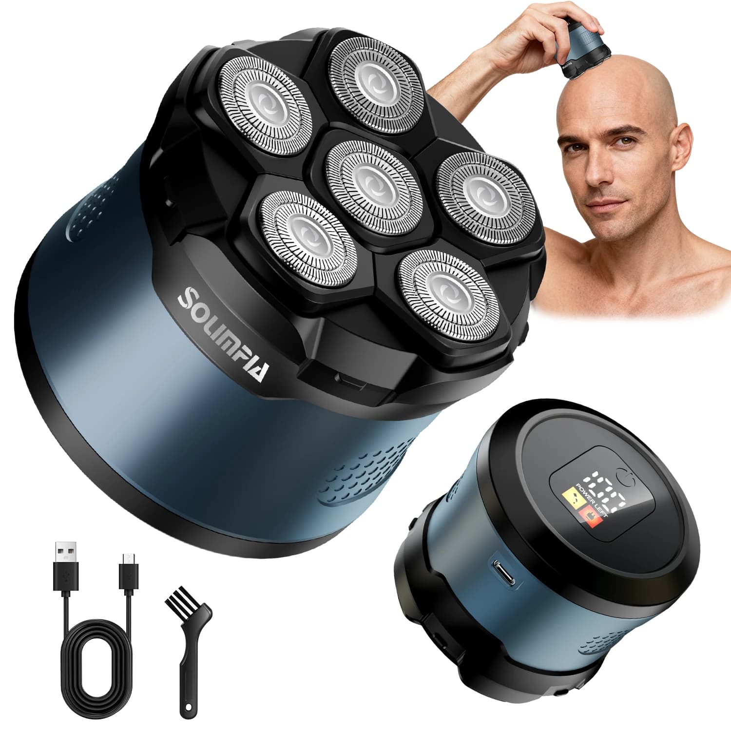Rasoi Solimpia Head for Calve Men - High Speed Magnetic 6D Electric Razor for Fast Shaving, Hypoallergenic Shaving Shaving Shaver