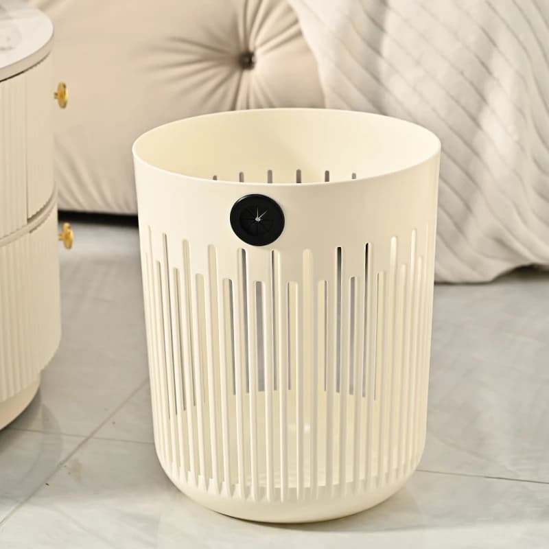Cestino per Rifiuti Moderno e Semplice per Casa e Ufficio, Senza Anello di Pressione, per Cucina, Bagno, Camera da Letto, Dormitorio, Forma Rotonda