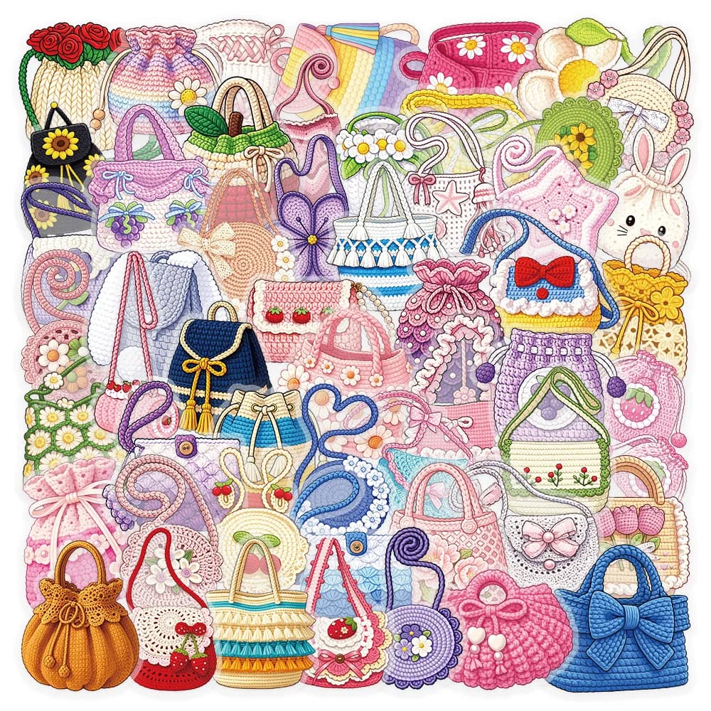 50/100 Pezzi Adesivi Creativi Colorati per Borse Lavorate a Maglia, Impermeabili, per Scrapbook, Telefono, Laptop, Tazza, Valigia, Cartelle