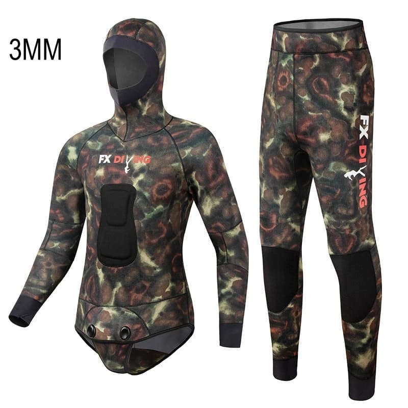 Diving in Neoprene from 3MM to Two Pieces with Underwater Fishing Hood, Diving Hunt, Kayaking, Snorkeling, Surfing