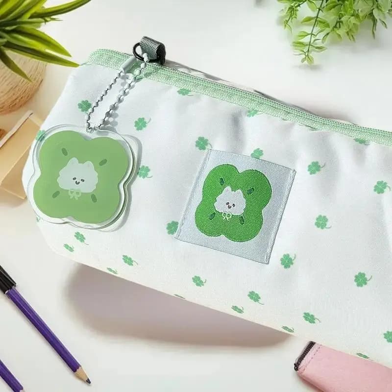 Astuccio per matite con gattino a quadrifoglio, dimensioniabile e carino, per organizzare cosmetici e articoli di cancelleria: ideale per la scuola, l'ufficio, i viaggi