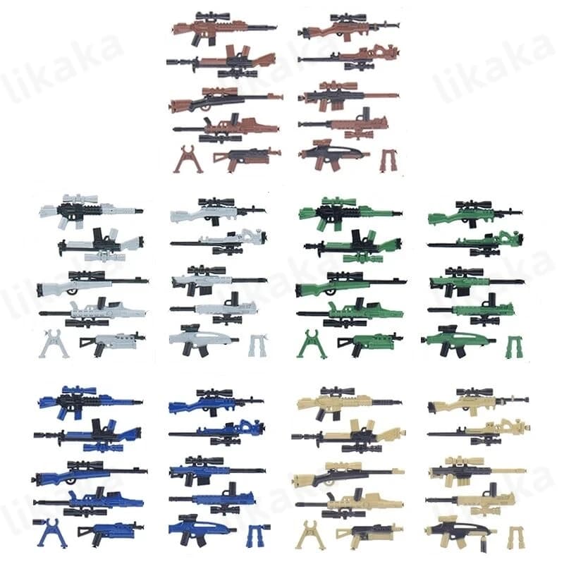 50 pistole pittura pistola Building Blocks compatibili classiche armi militari blocchi di pistola parti MOC mattoni giocattoli per ragazzi bambini giocattoli fai da te