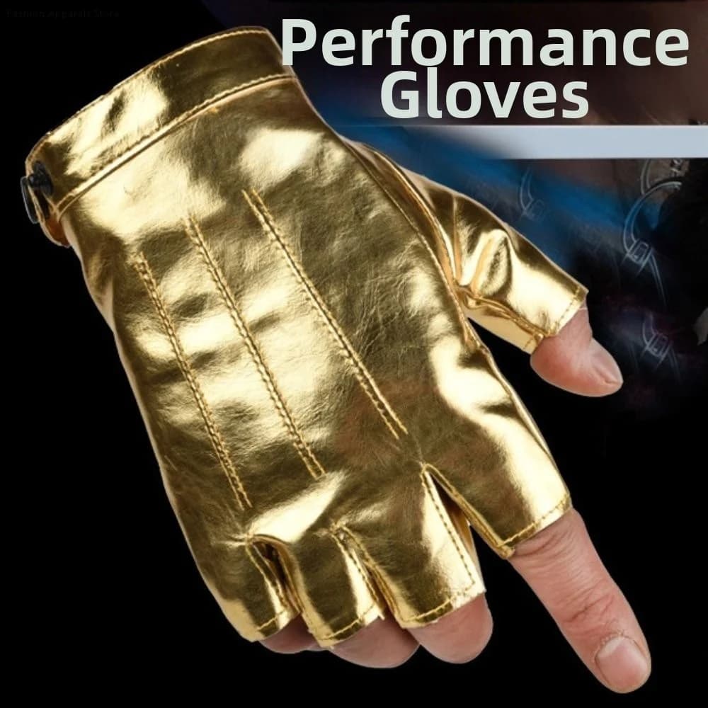 Guanti da Guida in PU Stile Punk, Guanti Senza Dita Antiscivolo con Design a Bottoni, Guanti Gotici per Performance, Palestra e Fitness
