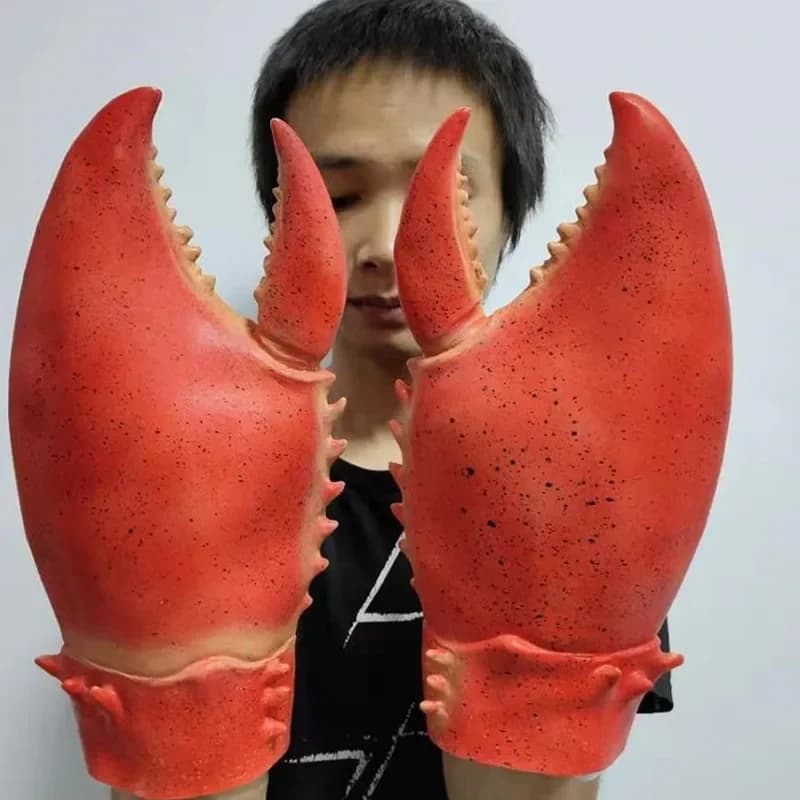 Parodia creativa Cartoon Cute Crab Claw Cosply Guanti in lattice Gamberi Grandi pinze Guanti Halloween Theme Party Dress Up Prom