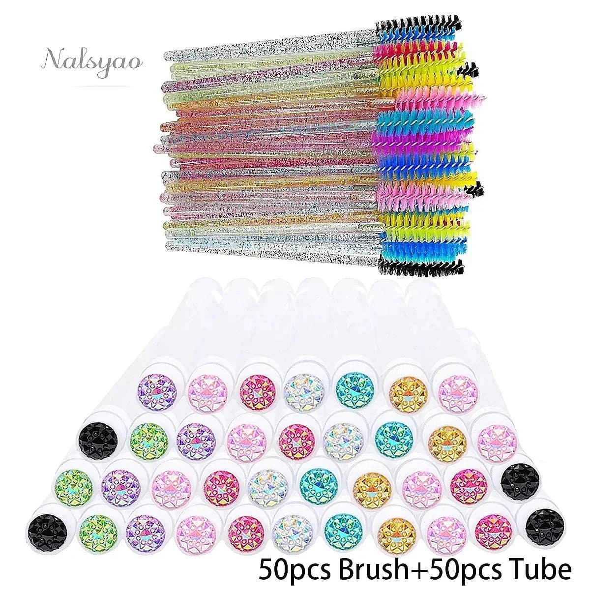 50PCS Dust-Proof Empty Eyelash Brush Tube Reusable Lash Mascara Wand Case Eyebrow Comb Makeup Storage Container