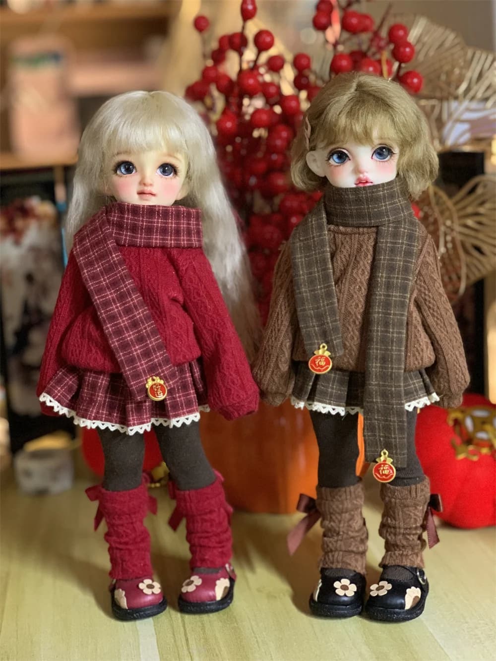 Vestiti per bambole BJD adatti per taglie 1/4 1/5 1/6, maglione, gonna a pieghe, set di vestiti, accessori per bambole (5 punti)