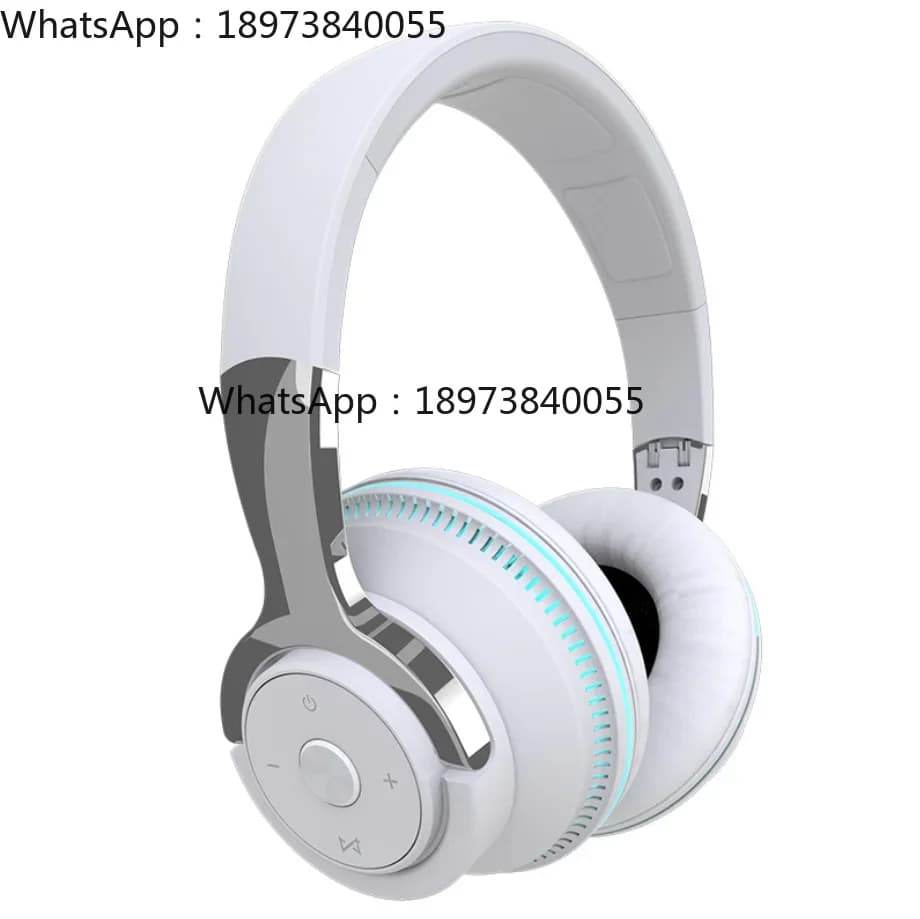 Nuove cuffie wireless H2 Luci LED colorate Auricolari stereo per bassi Cuffie per musica sportiva a basso ritardo per giochi per telefono