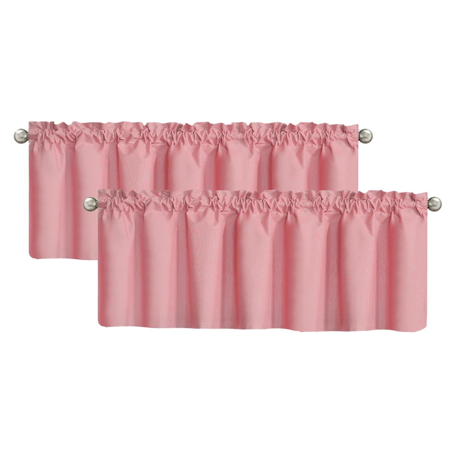 2 100% darkening short curtains with easy hanging rod pocket, home window decoration and sliding doors