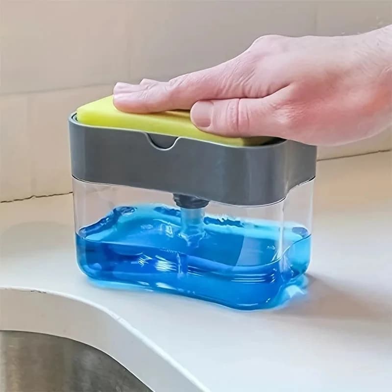 Dish Soap Dispenser Kitchen Liquid Soap Dispenser Sponge Caddy Soap Pump Dispenser with Sponge Holder Kitchen Cleaner