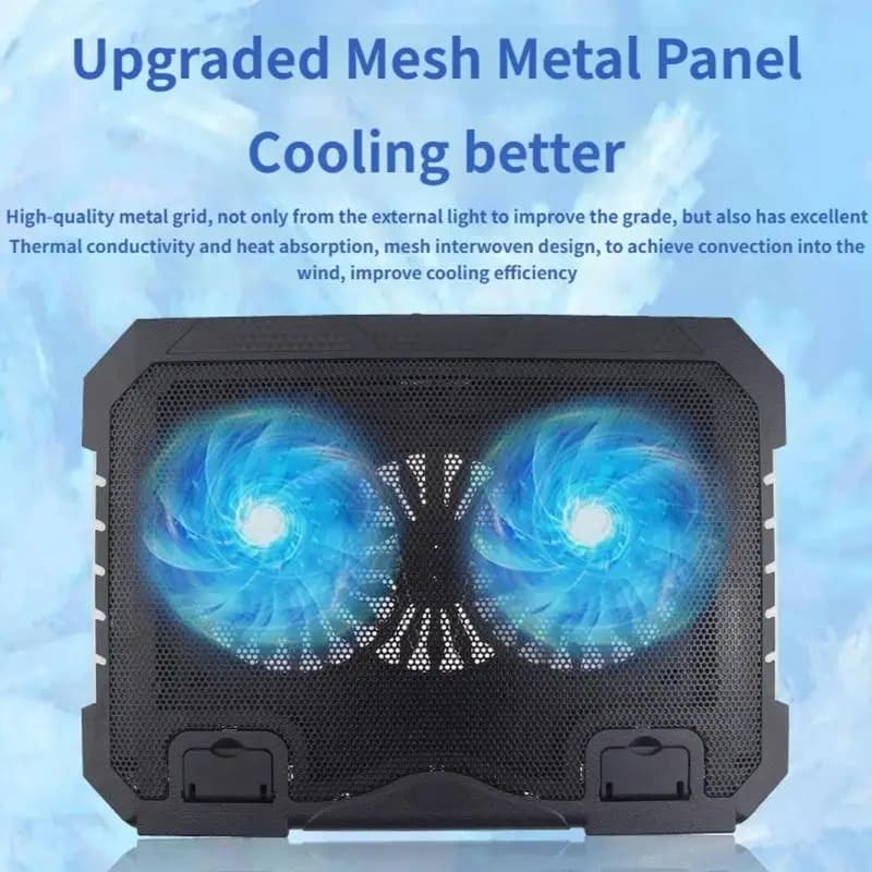 Supporto da gioco per laptop con base raffreddamento con doppia ventola e porta USB dissipazione del calore rapida e