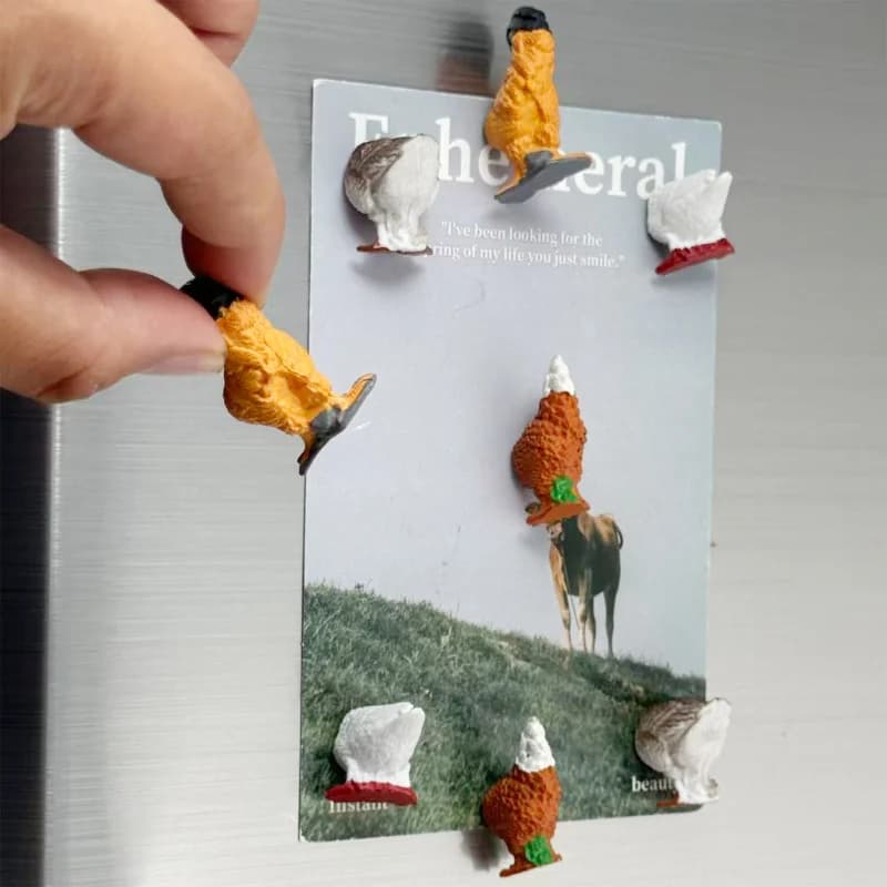 8Only Fun Chicken Duck Goose Butt Fridge Magnet Decorative Magnetic Tiles Kitchen Office Storage Cabinet Refrigerator Decoration