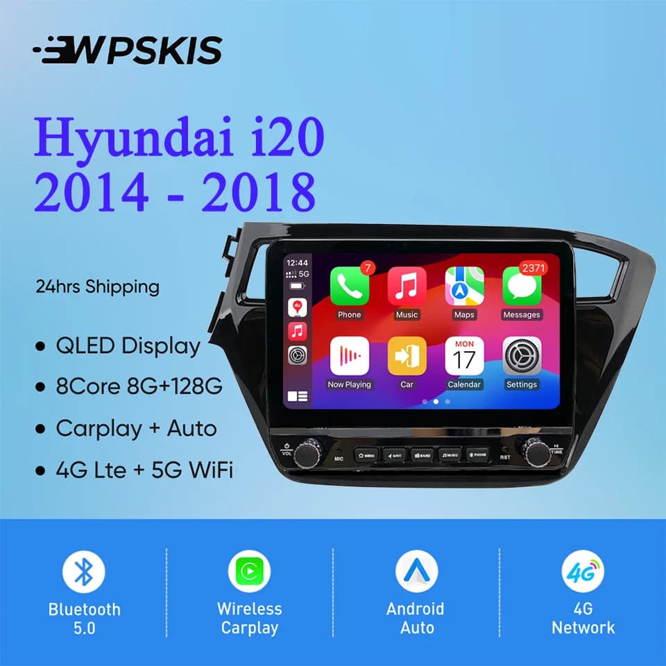 8G + 128G 8Core Android 14 Autoradio Audio Stereo Lettore DVD Multimediale Per Hyundai i20 2015 2016 2017 2018 Carplay Android Auto
