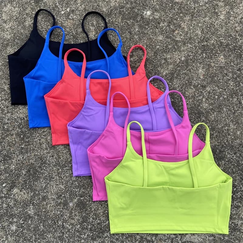 Reggiseno sportivo senza schienale Allenamento in palestra Top con cinturino sottile Gilet da yoga Donna Alto supporto Fitness Bralette Push Up Corsa intima imbottita