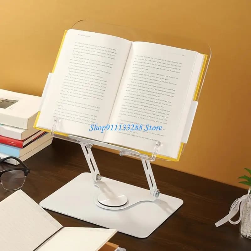 G88D Supporto per lettura in acrilico regolabile in altezza Base pieghevole Opzione rotazione a 360 gradi ergonomico adatto e