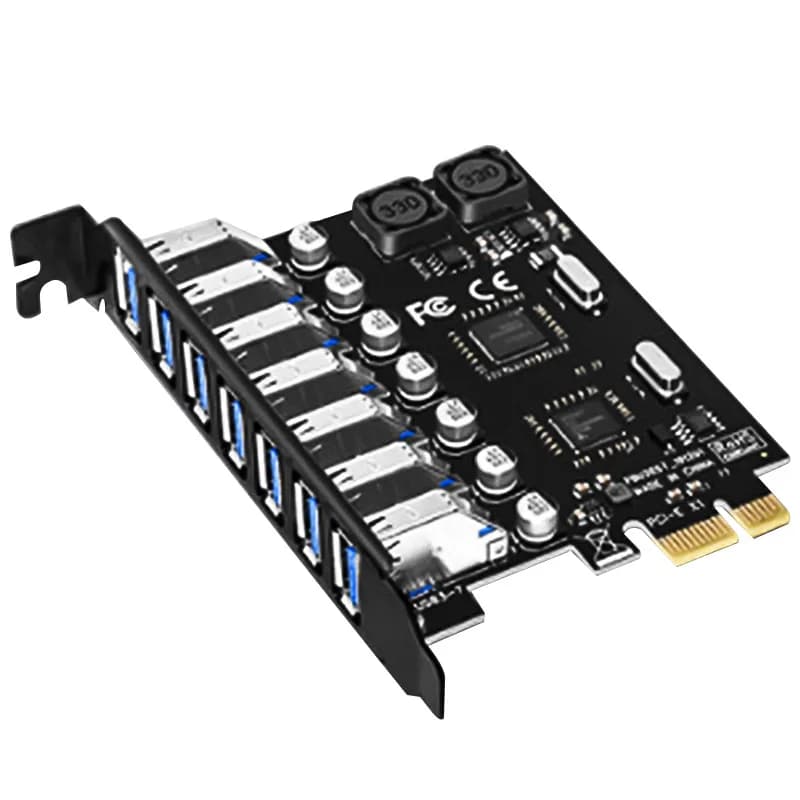 PCI-E USB 3.0 7 port expansion card adapter USB 3.0 hub adapter External controller PCI-E Extender PCI Express desktop card