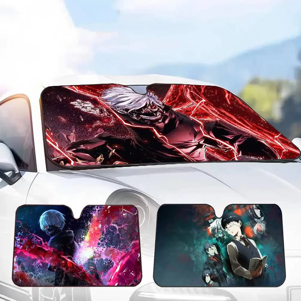 Parasole per Auto Anime Tokyo Ghoul, Protezione Solare per Parabrezza, Copertura per Finestrini Auto, Visiera Parasole Auto