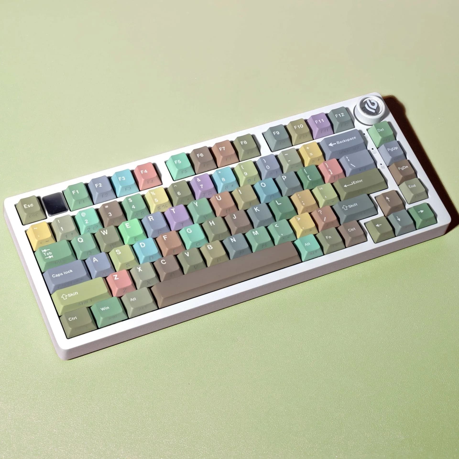 Tastiera meccanica con keycap Morandi, stampa laterale Cherry PBT personalizzata, layout spagnolo, francese, tedesco, arabo, coreano, giapponese, russo.