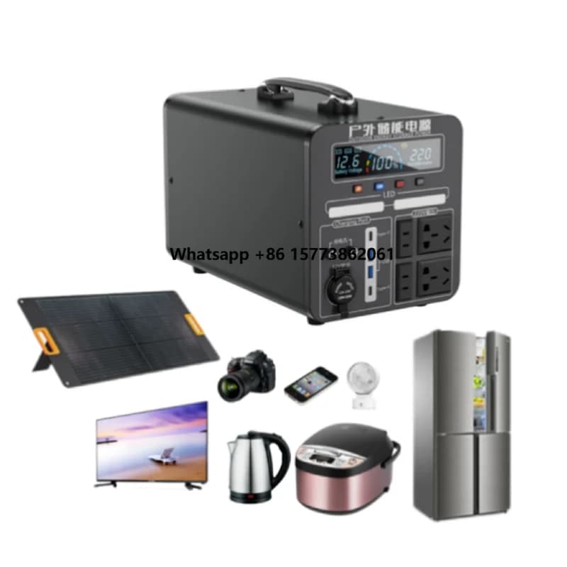 Generatore Portatile 600W per Emergenze Esterne con Batteria LiFePO4 220V, Caricatore Solare MPPT, Torcia e Avviatore d'Emergenza