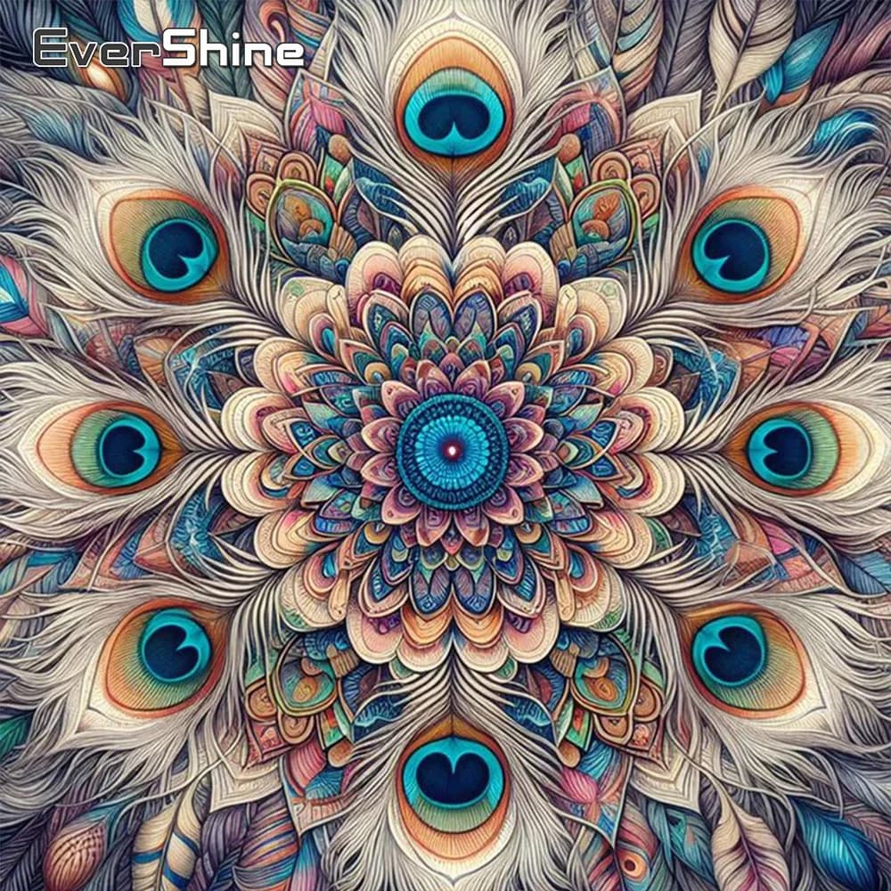 Evershine Pittura diamante Coda di pavone Strass Immagine Diamante Mosaico Animale Ricamo Punto croce Regalo fatto a mano