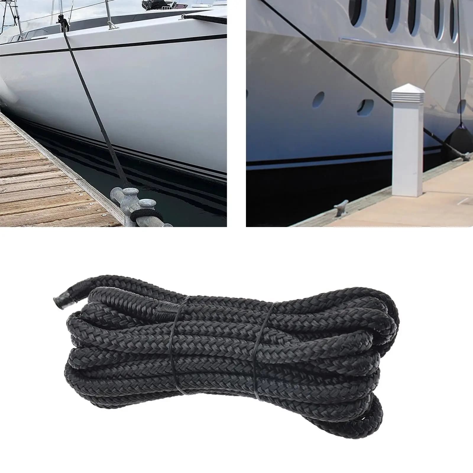 Corde per barche marine con doppia linea di dock in nylon intrecciato premium con giuntura per gli occhi