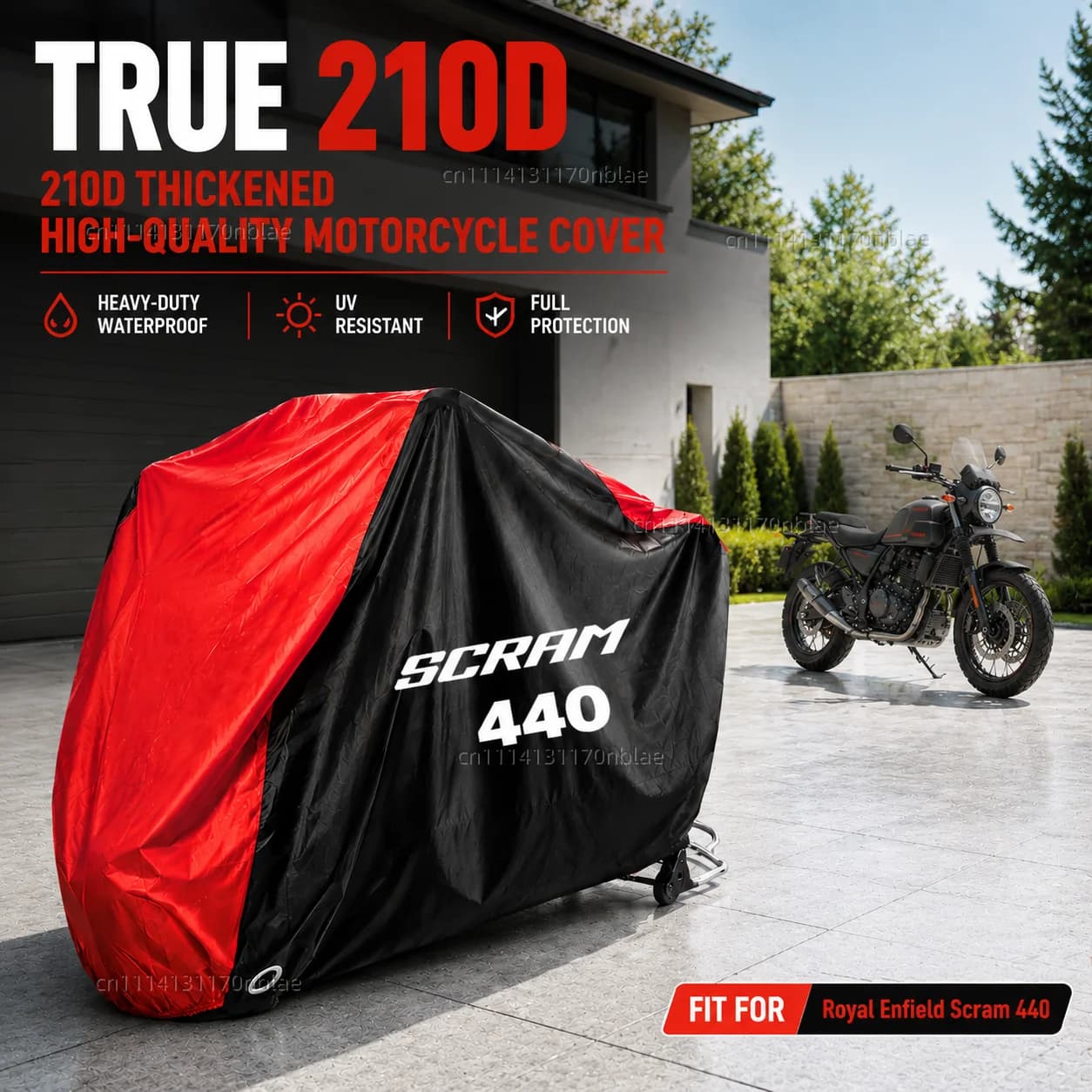 For Royal Enfield Scram 440 2024 2025 210D Motorcycle Cover Waterproof All Season Dustproof UV Protection Moto Rain Cover