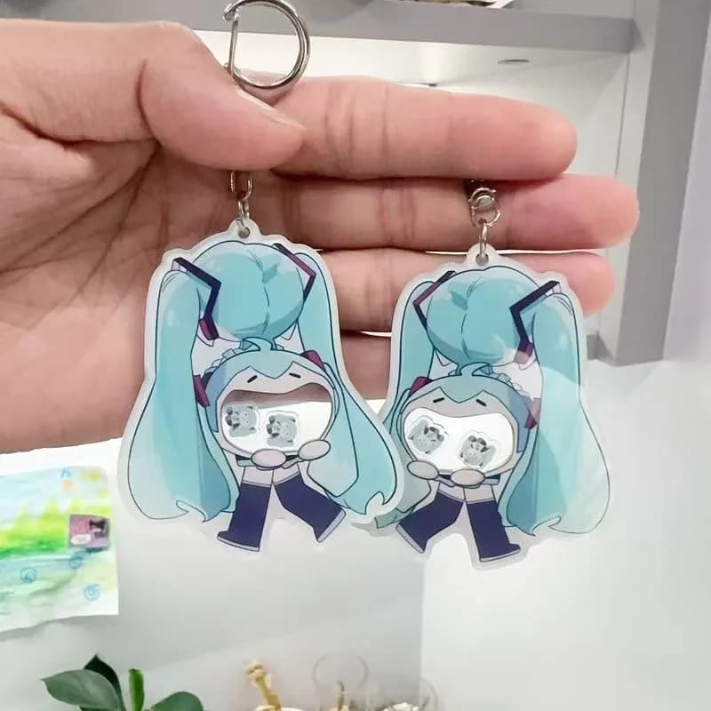Hatsune Miku bidimensionale anime periferico acrilico trasparente zaino stile migliore amico portachiavi borsa da scuola regalo pendente