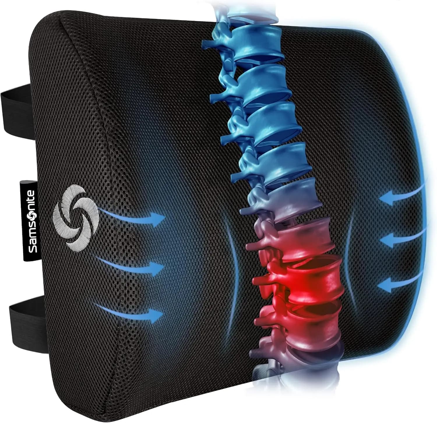 Cuscino ergonomico per supporto lombare per sedia da ufficio, cuscino in memory foam per auto e scrivania, migliora la postura e riduce il dolore