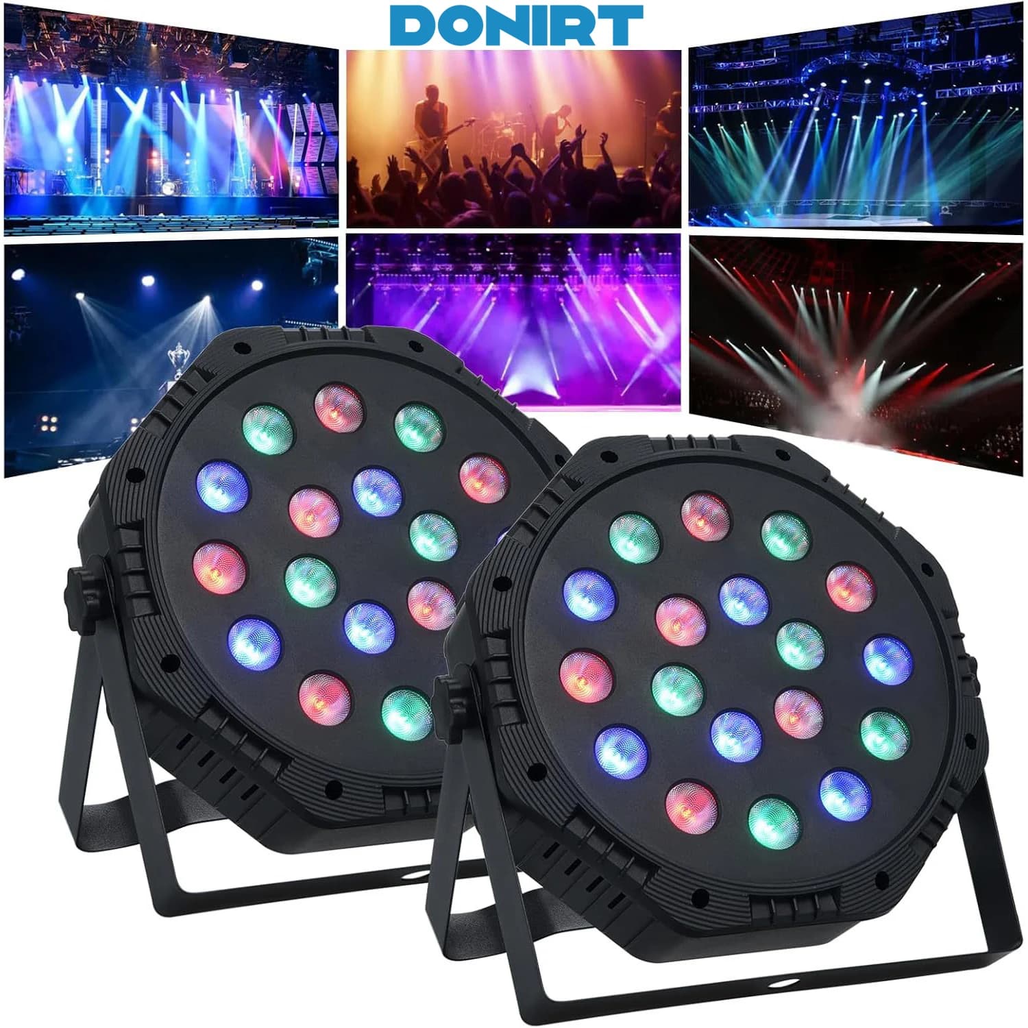 18/36 LED Luce per feste Par Luce RGB DMX Effetto scenico Illuminazione Palcoscenico Piatto Par Illuminazione Luci DJ Luci da discoteca Bar Spettacolo di nozze
