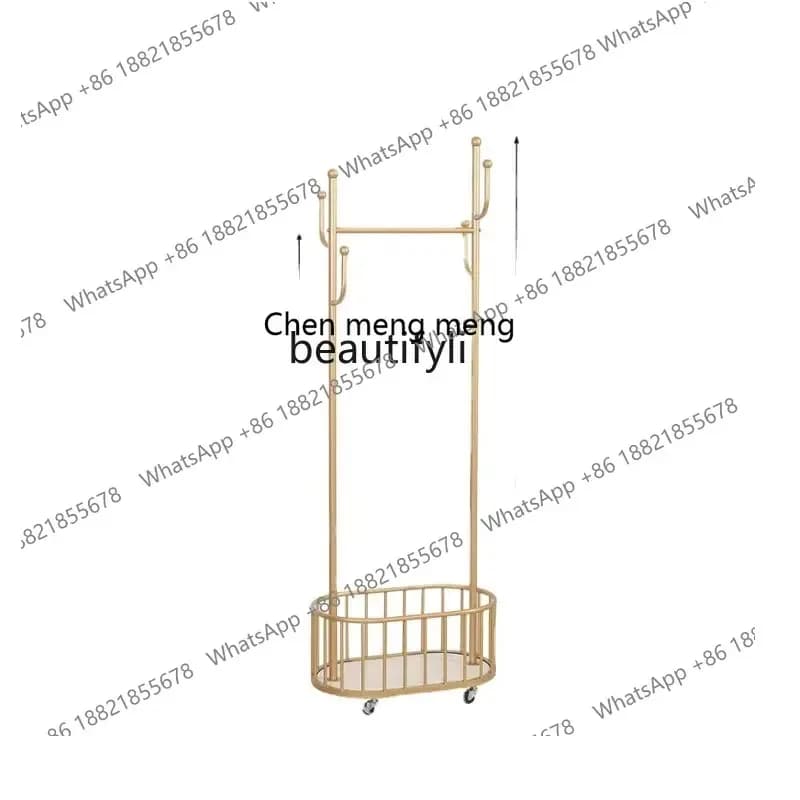 cn8350 LHY yj Nordic light luxury portable clothes hanger with wheels Nordic Light Luxury Home Clothes rack