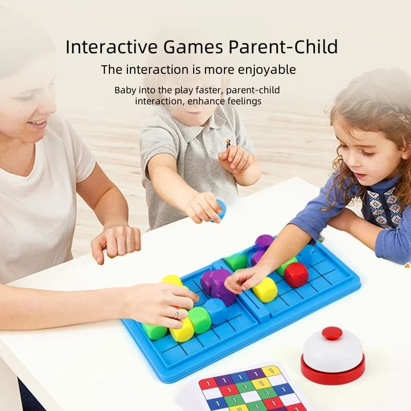 Gioco da Tavolo Competitivo con Dadi e Blocchi per Sviluppo del Pensiero Logico e Spaziale, Gioco Educativo per Bambini