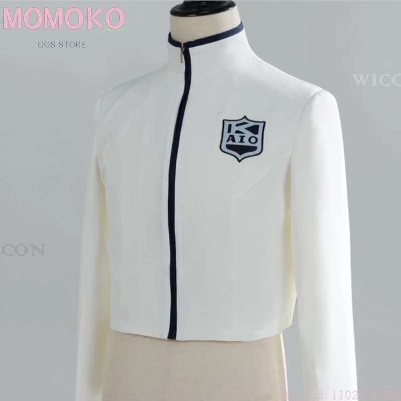 MoMoKo Cos Store Costume e Parrucca Cosplay Toya Akira, Classico Anime Manga Hikaru no Go, Uniforme Unisex per Halloween, Top Bianco